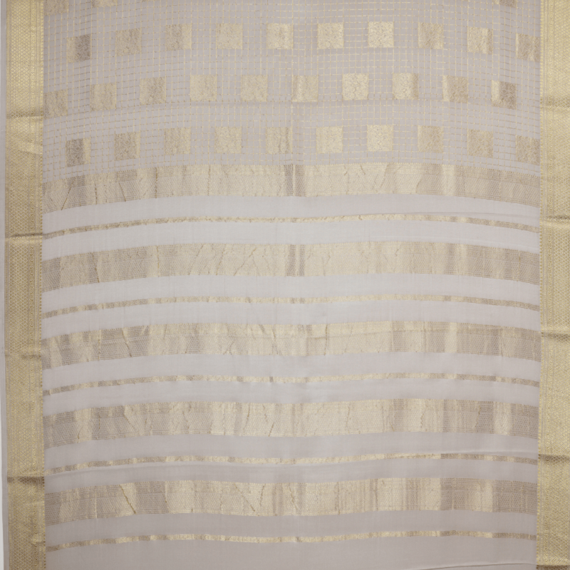 Pure mysore crepe checks meena weaving silk saree - Image 3