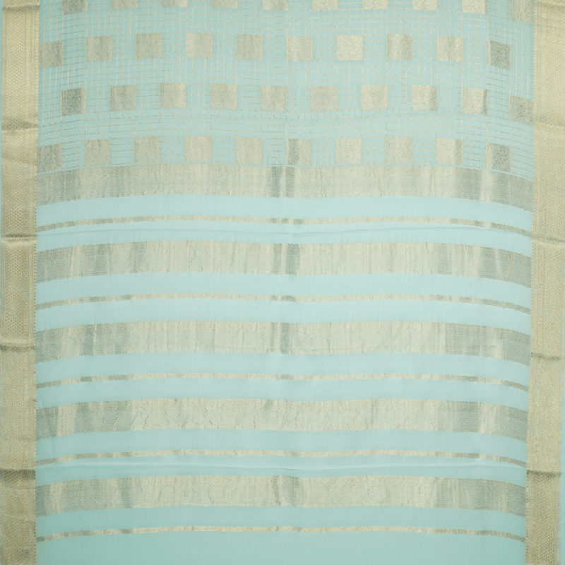Pure mysore crepe checks meena weaving silk saree - Image 4