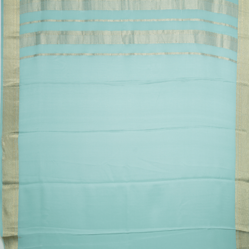 Pure mysore crepe checks meena weaving silk saree - Image 3