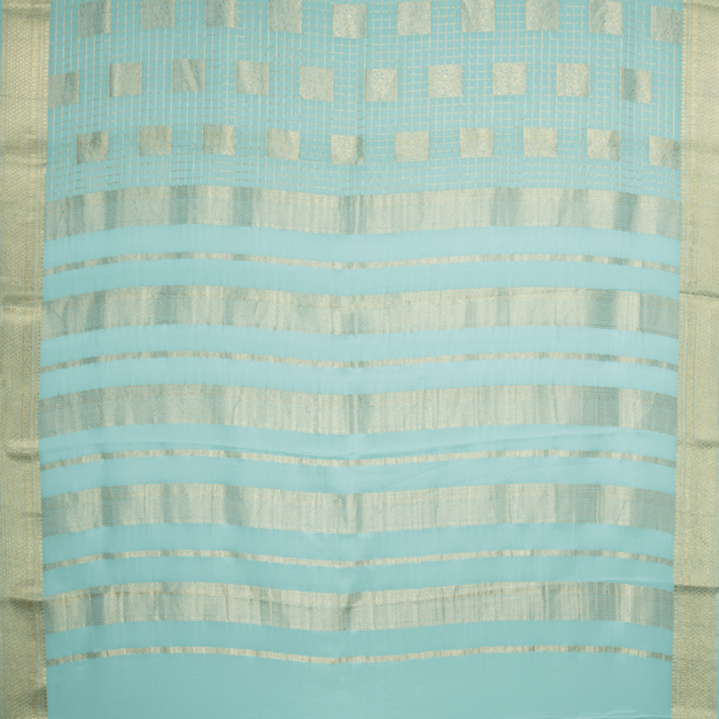 Pure mysore crepe checks meena weaving silk saree - Image 4