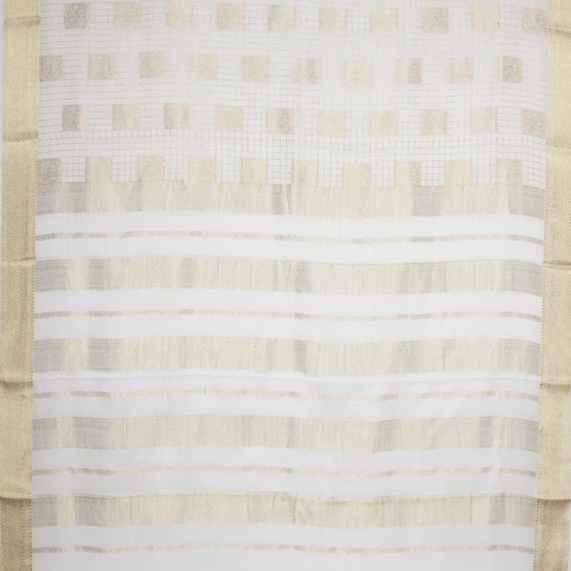 Pure mysore crepe checks meena weaving silk saree - Image 4