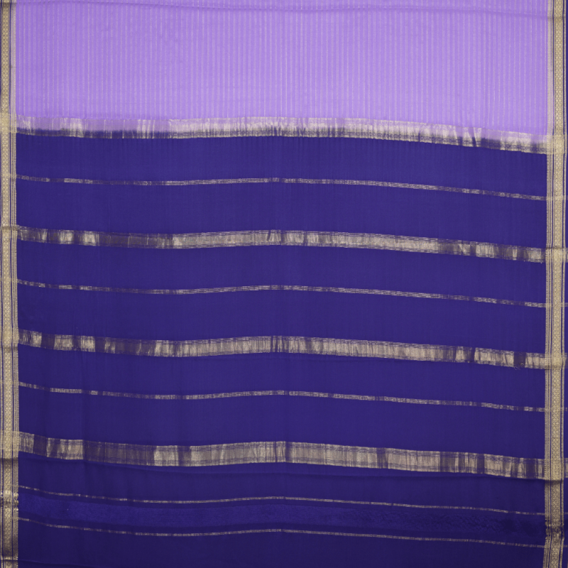 Pure mysore crepe constast piping border saree - Image 3