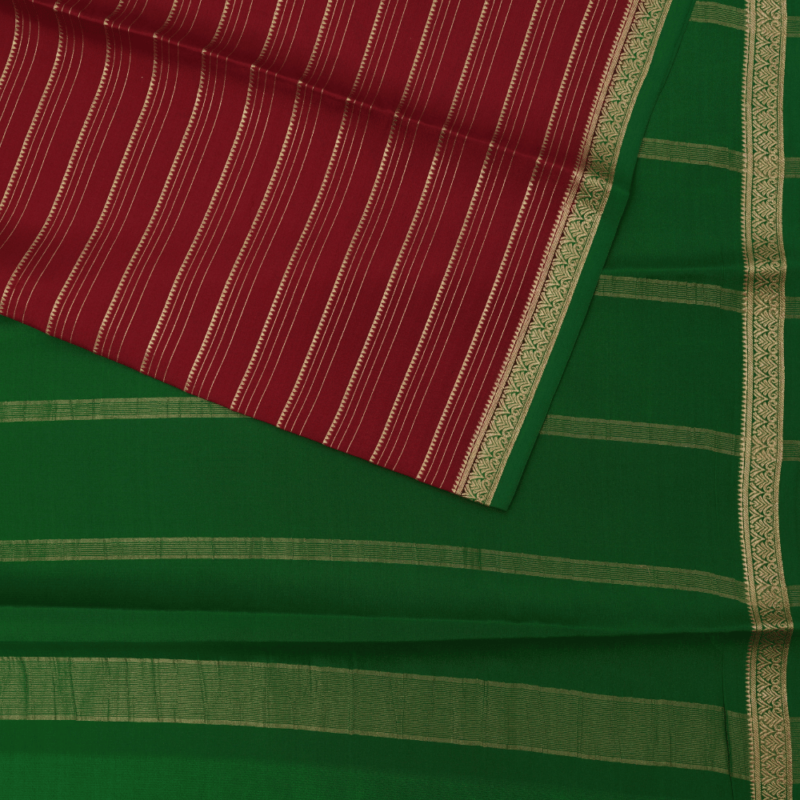 Pure mysore crepe constast piping border saree - Image 2