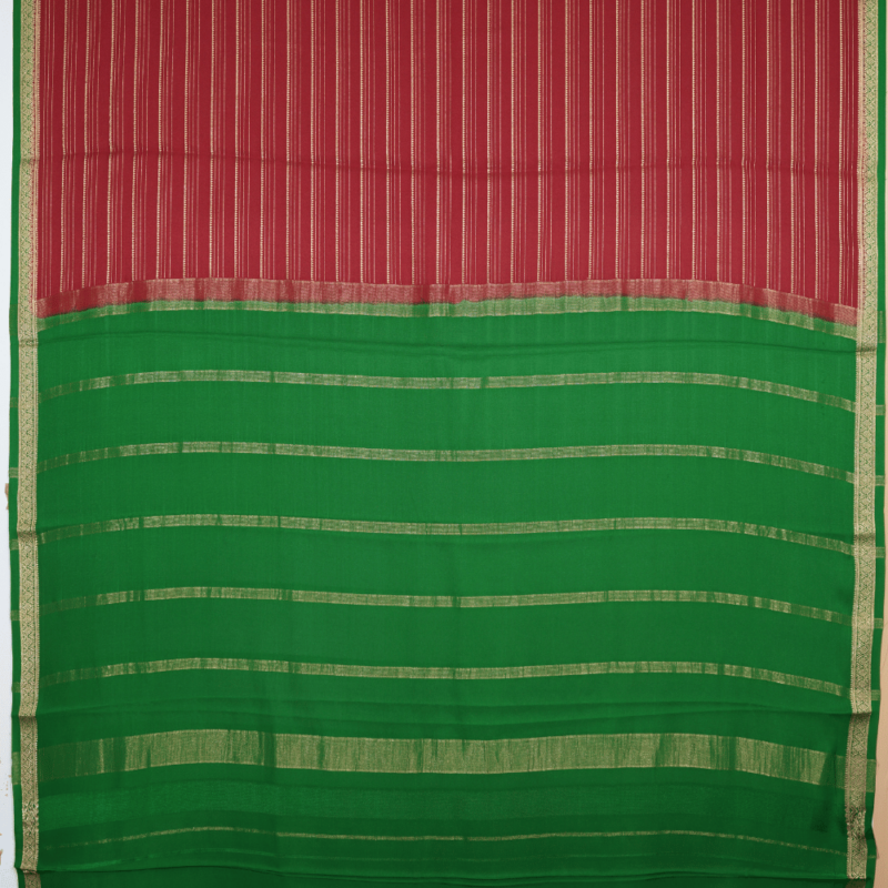 Pure mysore crepe constast piping border saree - Image 3