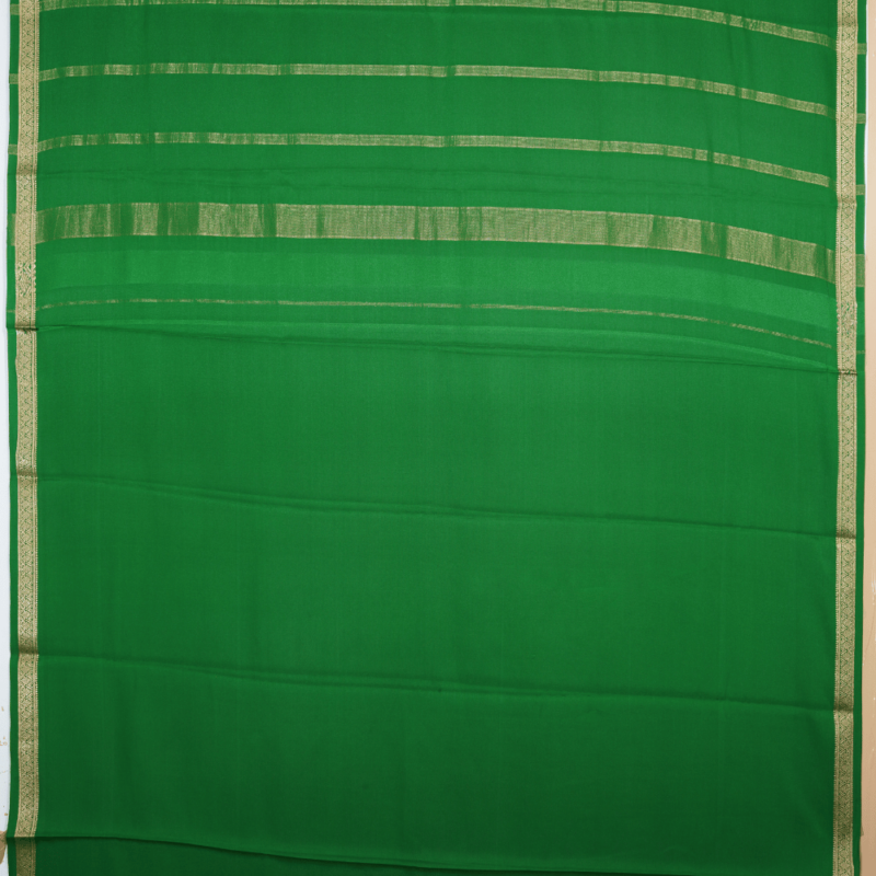 Pure mysore crepe constast piping border saree - Image 4